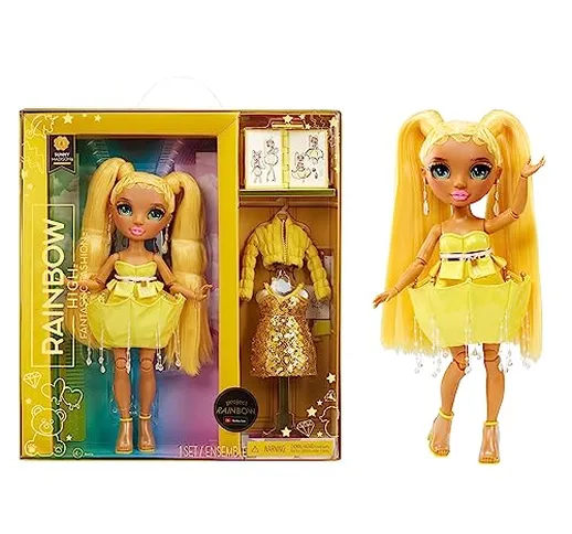 Rainbow High Fantastic Fashion Doll - SUNNY MADISON - Bambola fashion gialla da 11" e set...