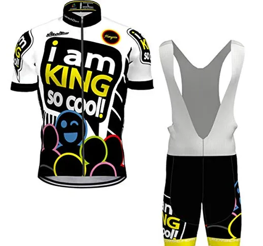 Hengxin Body Tuta Ciclismo Completo Bici Uomo Estivo con Maglia e Pantaloncini Corti Imbot...