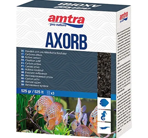 Amtra AXORB - Carbone Attivo di Origine Minerale per acquari, Acqua cristallina, previene...
