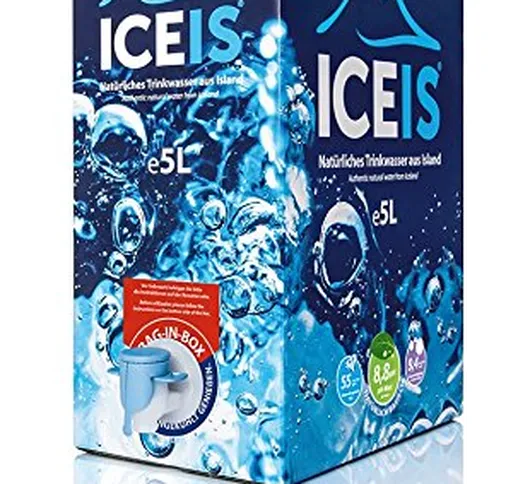 ICEIS – Acqua naturale alcalina (pH 8.8) da un ghiacciaio in Islanda – 5L. box (Confezione...