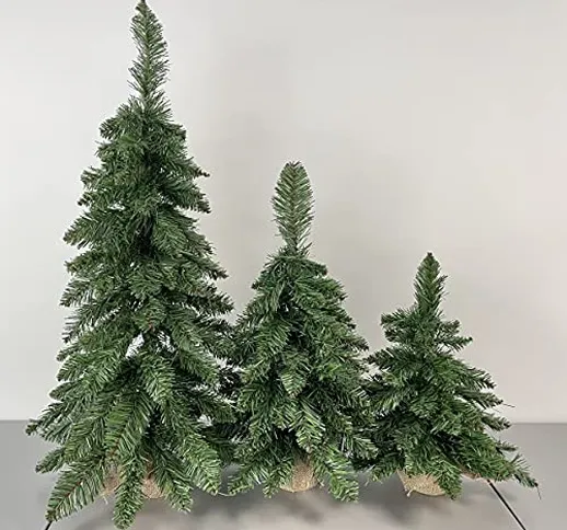 Albero di Natale Pinetto Alberello Verde in PVC con base rivestita in Juta (Altezza 60 cm...