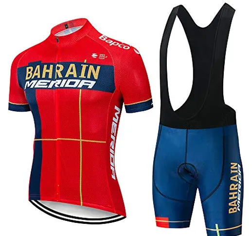 AKAPF Abbigliamento Ciclismo Uomo Salopette Pantaloncini Camicia da Ciclismo Maniche Corte...