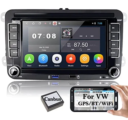 [1G+16G] Android Stereo 2 Din per VW GPS Navigation 7 Pollice Touchscreen capacitivo Bluet...