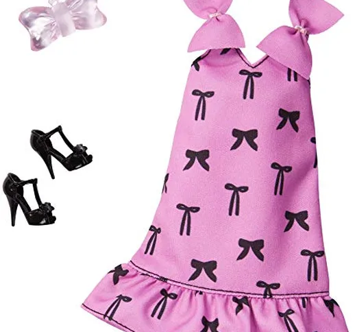 Barbie Set Bow Print Mattel GHW85 | Moda Vestiti per Bambole