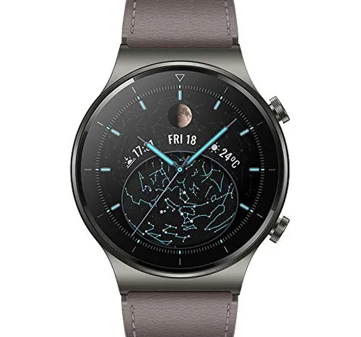 Huawei Watch GT 2 Pro - Classic - Nebula Grey - orologio intelligente con cinturino - pell...
