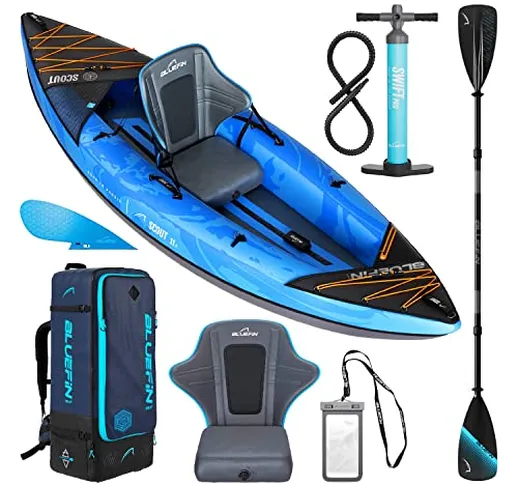 Kayak gonfiabile Bluefin Scout, Kayak gonfiabile per 1 persona, alternativa alla canoa gon...