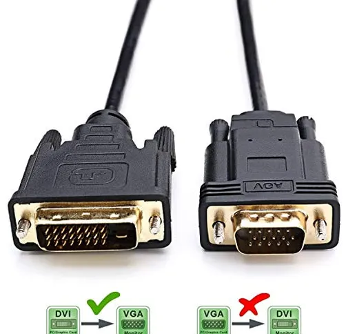 DVI a VGA, CableDeconn 2M DVI 24 + 1 DVI-D M a VGA Monitor maschio cavo convertitore adatt...