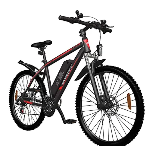 SAMEBIKE Bicicletta Elettrica per Adulti 26'',Bici Elettrica con Pedalata Assistita,City E...