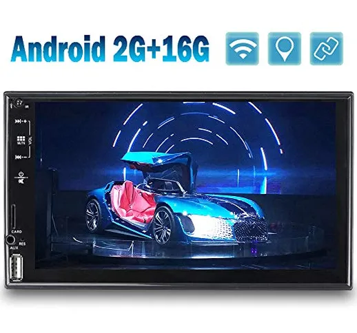 [2G+16G] Autoradio Android 2 Din GPS Bluetooth CAMECHO Touchscreen da 7 Pollici USB AUX Sl...