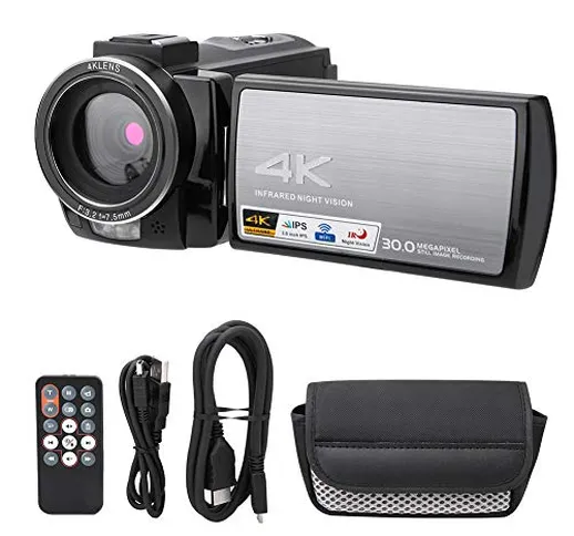 N\ A Videocamera Digitale Videocamera, videocamera HDR-AE8 4K HD WiFi con Zoom 16X con Sup...