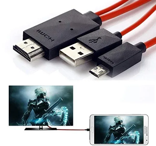 DSHS Cavo adattatore MHL a 11 pin, da Micro USB a HDMI e HDTV 1080P, per Samsung Galaxy, G...