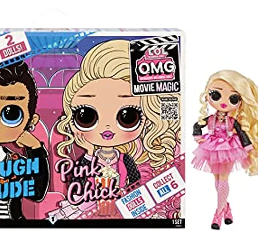LOL Surprise OMG Movie Magic Confezione da 2 - TOUGH DUDE e PINK CHICK - Bambole alla moda...