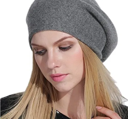 prettystern Cappello Berretto da Donna in Morbido Cashmere di Lana di Cachemire Beanie Tin...