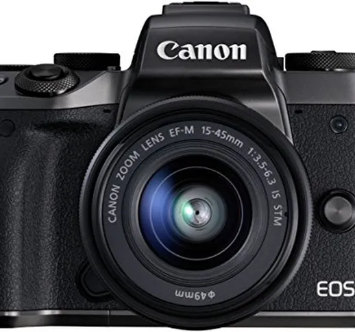 Canon EOS M5 Fotocamera Digitale Mirrorless con Obiettivo EF-M 15-45 mm e Adattatore EF-EO...