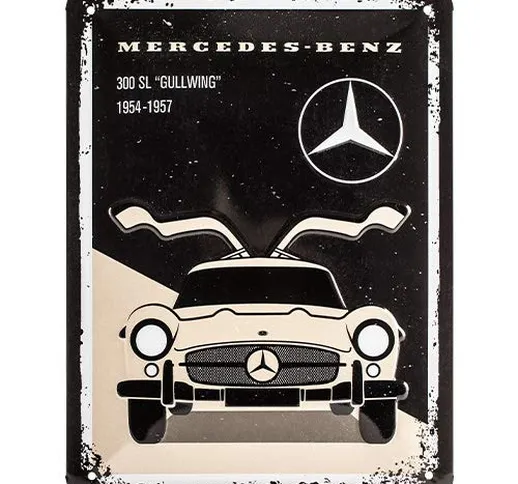 Nostalgic-Art Targa Vintage Mercedes-Benz – 300 SL Beige – Idea regalo per amanti di acces...