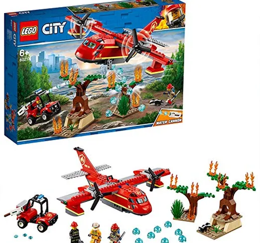 LEGO City Fire Aereo Antincendio, Set con Aeroplano, Buggy, 3 Minifigure dei Vigili del Fu...