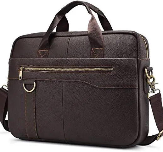 Borsa Messenger in pelle uomo Ventiquattrore Borsa a Tracolla Lavoro Ufficio Porta PC Port...