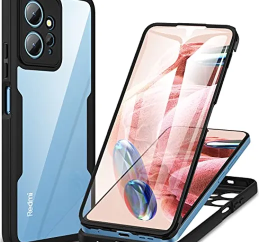 CENHUFO Cover Xiaomi Redmi Note 12 4G, 360 Gradi Antiurto con Protezione Schermo Integrata...