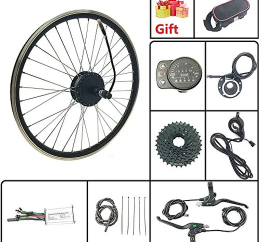 SCHUCK Kit di conversione per Bici elettriche Ruote da 27.5 Pollici con Display LED900S Ra...