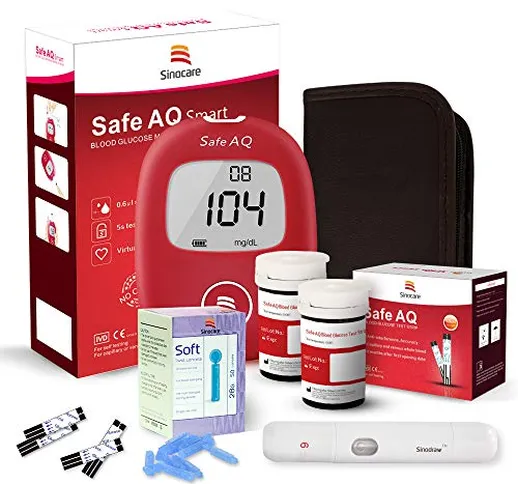 Misuratore di Glicemia, Diabete test kit glucosio nel sangue, Sinocare AQ Smart Kit di mon...