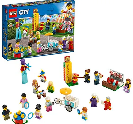 LEGO City Town People Pack - Luna Park, Set da Costruzione con 14 Minifigure, Giocattoli p...