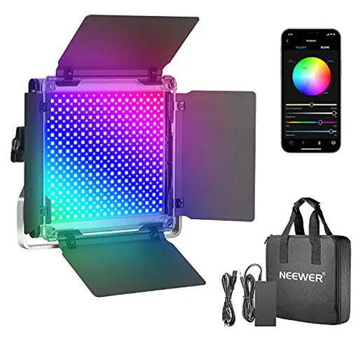 Neewer RGB Luce 660 LED SMD Controllo via APP, CRI 95, 3200-5600K, Luminosità 0% - 100%, 0...