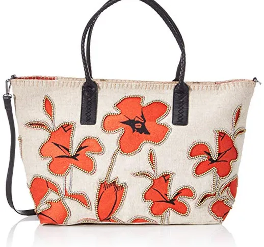 Desigual - Borsa da donna Bols_hibiscus Rock Holbox, rosso (Rojonanja), 17 x 30,5 x 37 cm