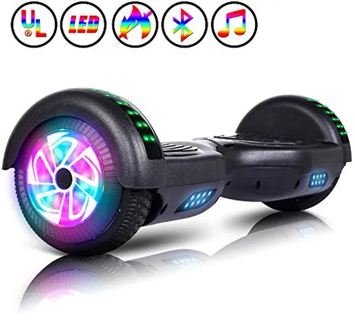 Huanhui Hoverboard, 6,5" Overobard Elettrico, Self Blance Scooter 2 * 300W Motore Glyboard...