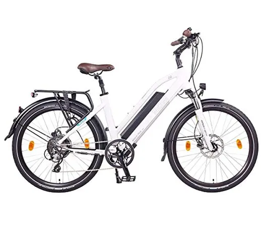 NCM Milano Plus Bicicletta elettrica da Trekking, 250W, Batteria 48V 16Ah 768Wh 26" Bianco