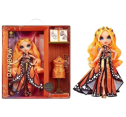 Rainbow High Fantastic Fashion Doll - POPPY ROWAN - Bambola fashion arancione da 11" e set...