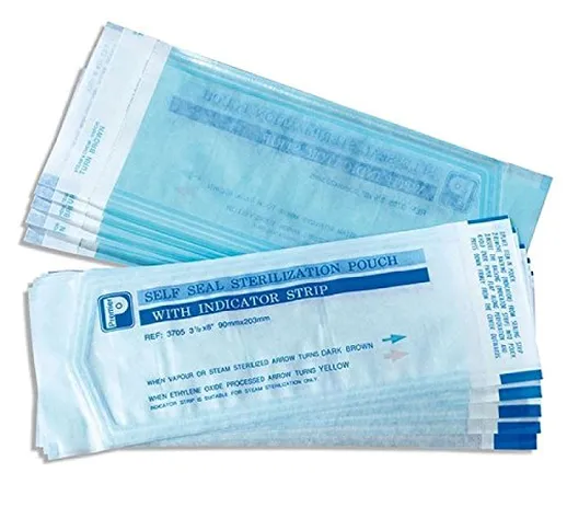 Premier, sacchetti per sterilizzazione trasparenti, 90 x 230 mm, confezione da 200 (3710)