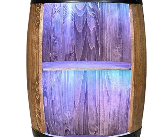 Mobiletto bar a barile in legno con illuminazione a Led Barile in legno in legno con illum...