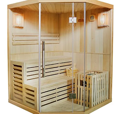 Cabina per sauna tradizionale/Sauna finlandese Espoo, 150 x 150 cm, 6 kW