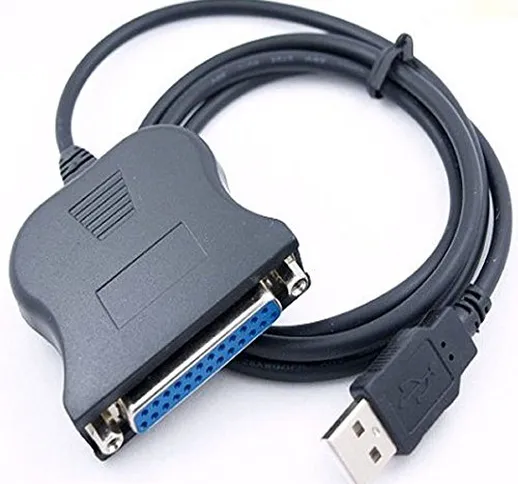 Electrónica Rey Cavo Adattatore USB Maschio Parallelo 25 Pines BD25 per Stampante con Port...