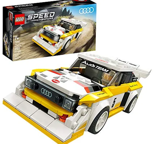 LEGO Speed Champions 76897 - 1985 A-u-d-i Sport Quattro S1 Bianco / Giallo (250 Pezzi)