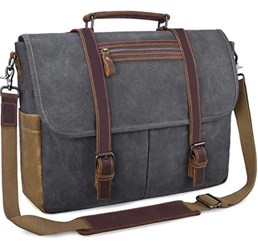 NUBILY Borse Tracolla Lavoro Uomo Borsa Messenger Borsa Spalla Impermeabile per 15.6 Polli...