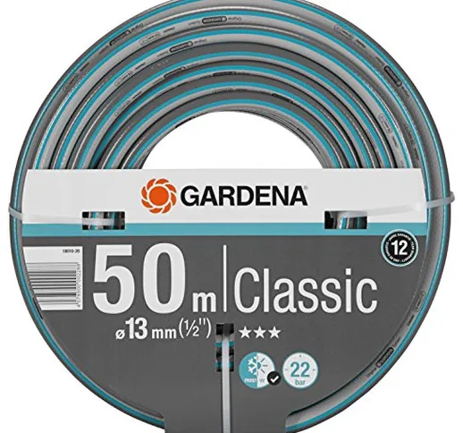 Gardena Tubo Gardena Classic 13 mm (1/2 pollice), 50 m: tubo da giardino universale in rob...