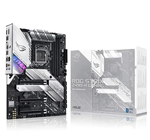 ASUS ROG STRIX Z490-A Gaming, Scheda Madre Gaming Intel Z490 LGA1200 ATX, 14 Fasi di Poten...