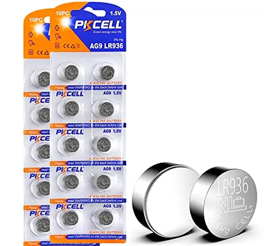Batteria alcalina, batterie a bottone AG9 da 1,5 V per batteria per orologi, 20 pezzi, PKC...
