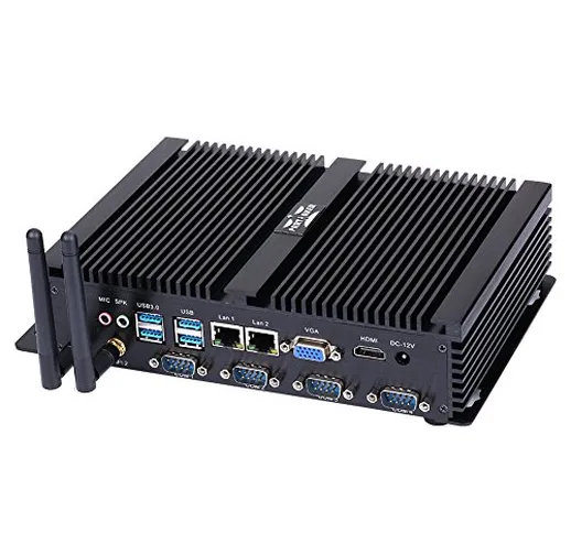 Partaker Powerful Mini Desktop Computer, Fanless Industrial PC, Intel Celeron 1007U/1037U,...