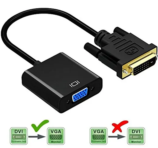 Friencity DVI attivo a VGA Converter, maschio a femmina M / F DVI-D Link 24 + 1 a VGA Cavo...