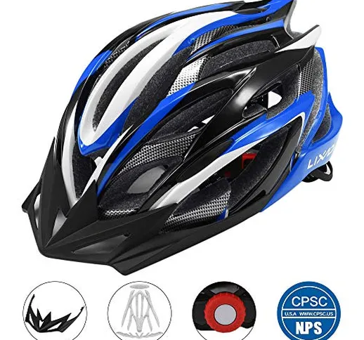 Lixada Casco da Bicicletta 25 Vents Ultraleggero Integralmente-modellato MTB Bici Regolabi...