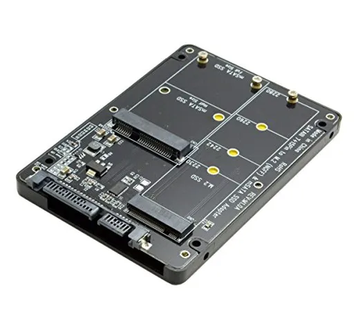 Cablecc - Adattatore convertitore 2 in 1, M.2 NGFF B-key e mSATA SSD a SATA 3.0