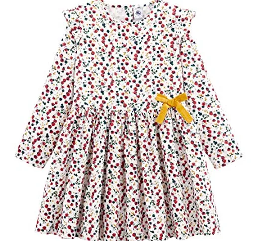 Petit Bateau Robe Ml_4957401 Vestito, Multicolore (Marshmallow/Multico 01), 152 (Taglia Pr...