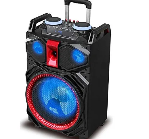Majestic DJB 292 BT USB SD AX – Trolley Bluetooth DJ Party Speaker 160W, luci LED, ingress...