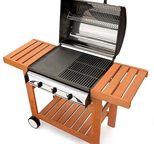 BARBECUE GAS PROFY 3 WOODY INOX MCZ