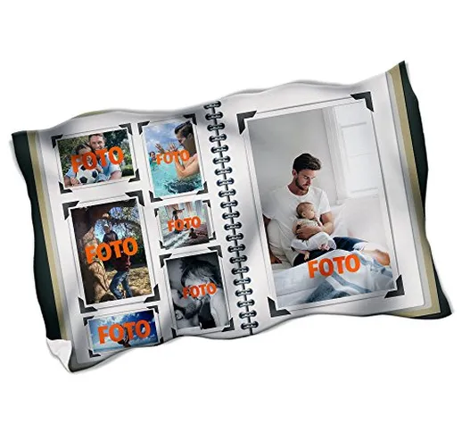 Babloo Plaid Coperta in Pile Idea Regalo per Il Papa' Album Personalizzato con Foto 70x100...