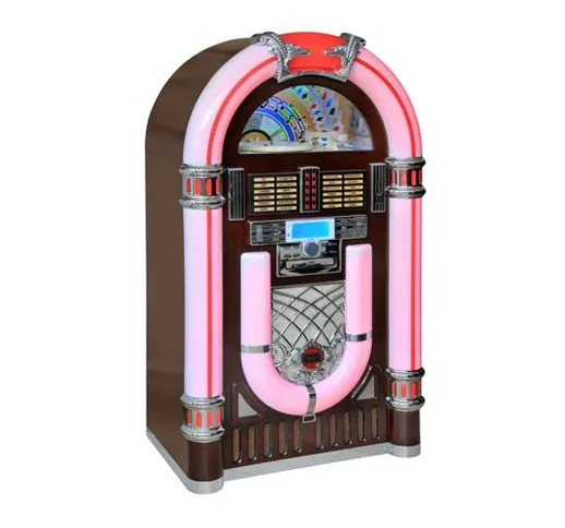 Majestic JB 3710N TT CD USB SD - Juke box con giradischi 33/45/78 giri, lettore CD/Mp3, Ra...