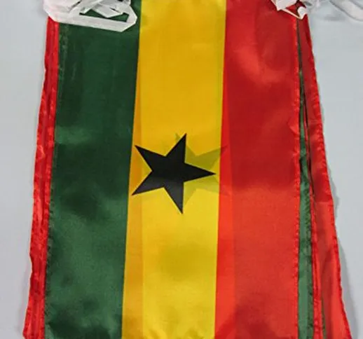 AZ FLAG Ghirlanda 12 Metri 20 Bandiere Ghana 45x30cm - Bandiera GHANESE 30 x 45 cm - Festo...