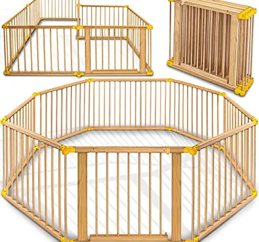 KIDUKU® XXL Box per Bambini Barriera di sicurezza di 7,2 metri, pieghevole e porta inclusa...